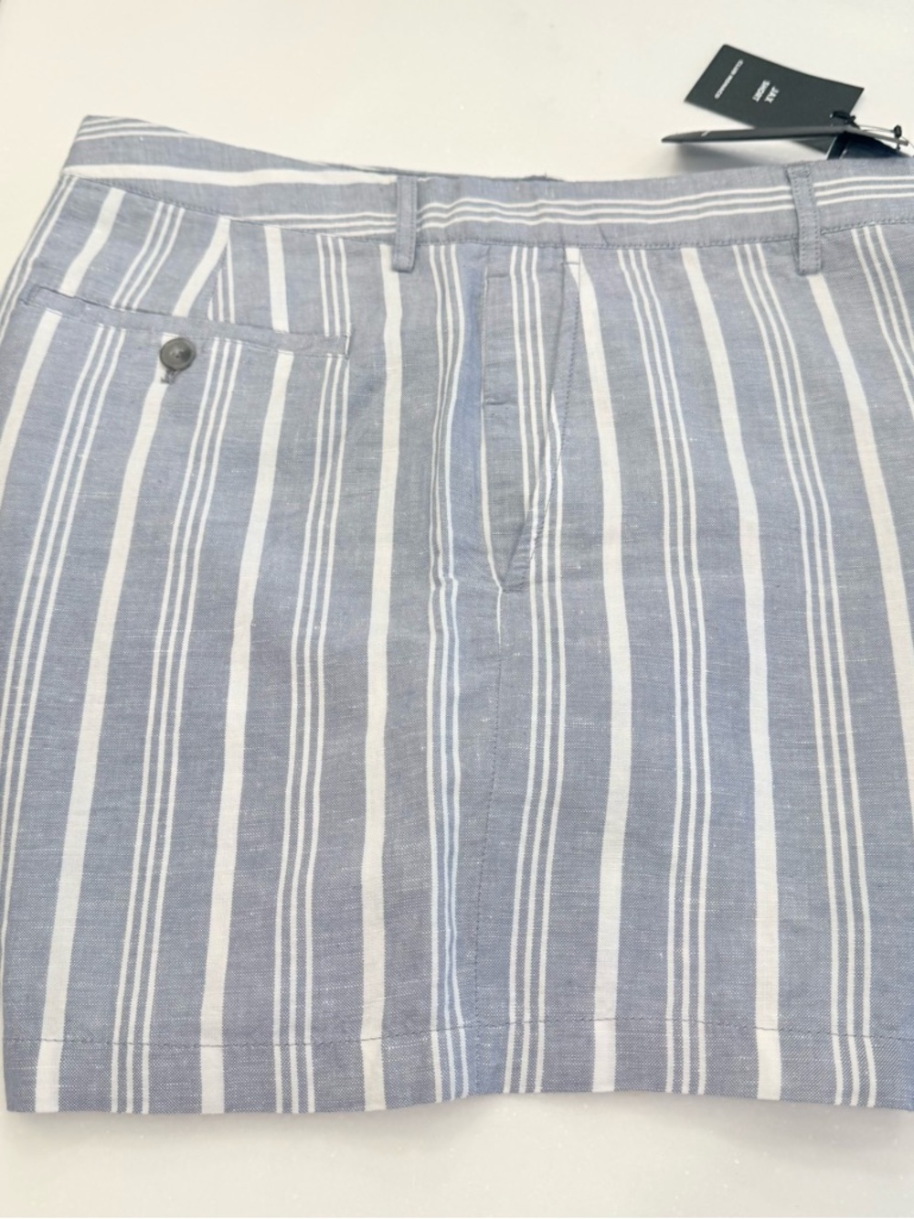 Club Monaco Men’s Jax Shorts Linen Blend Blue White Sz 33 NWT - Picture 16 of 16
